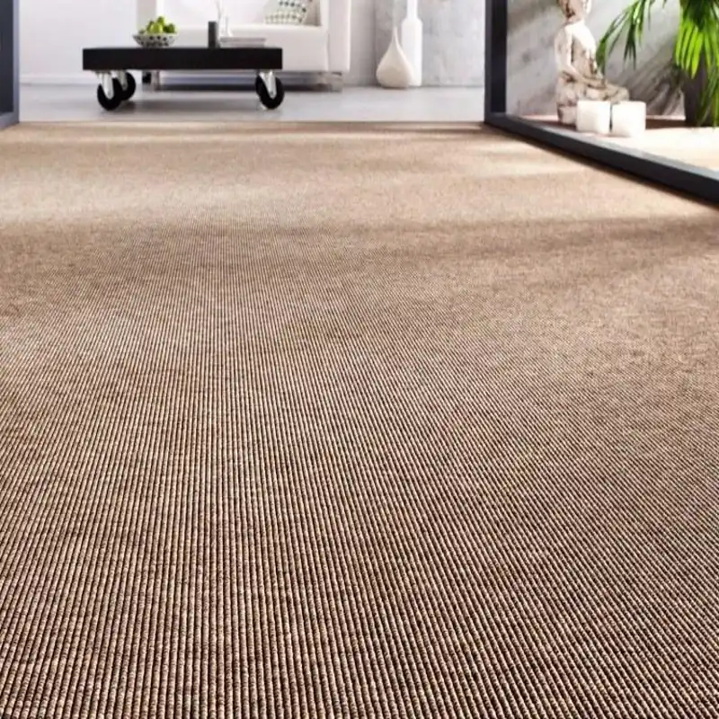 sisal carpet runner with a black border installed